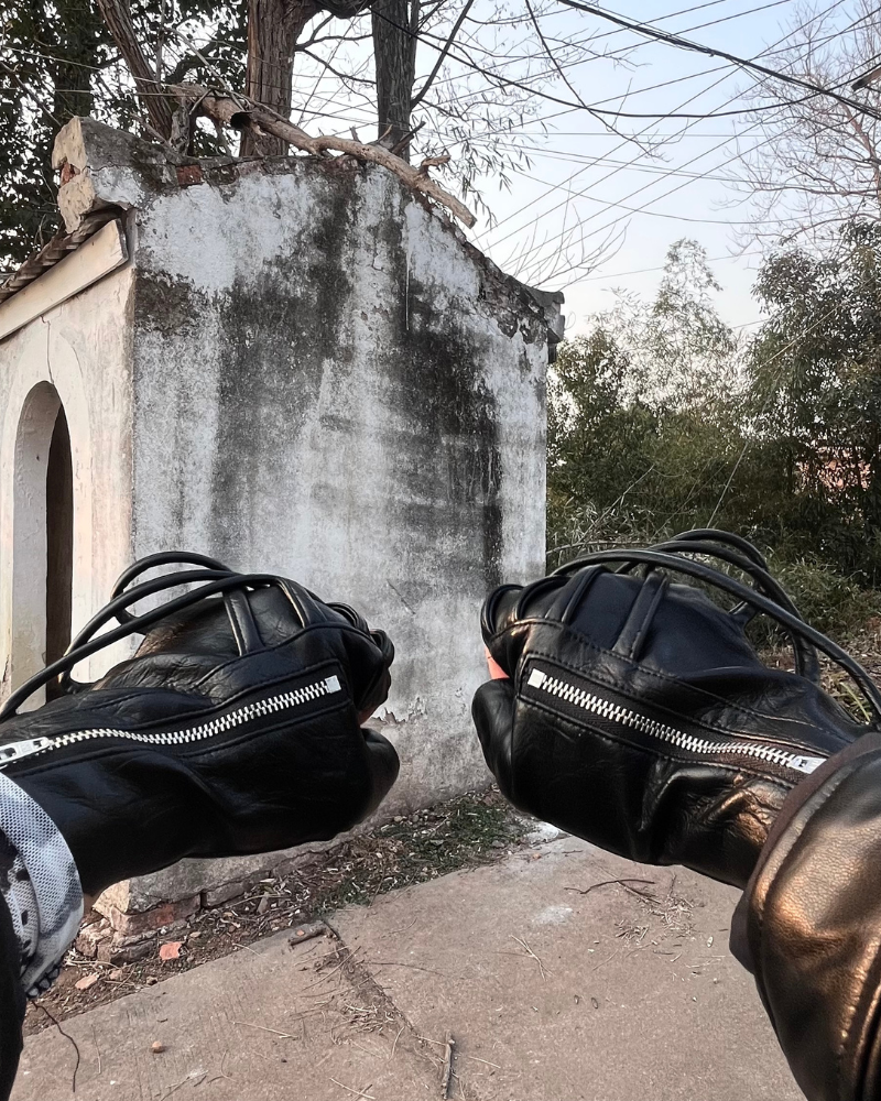 Cyberpunk Funkcjonalne Rękawiczki Motocyklowe Bez Palców
