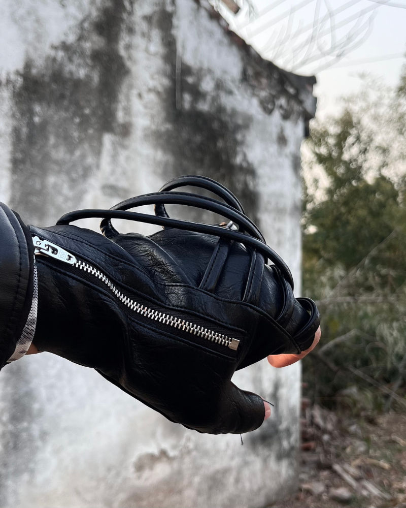 Cyberpunk Funkcjonalne Rękawiczki Motocyklowe Bez Palców