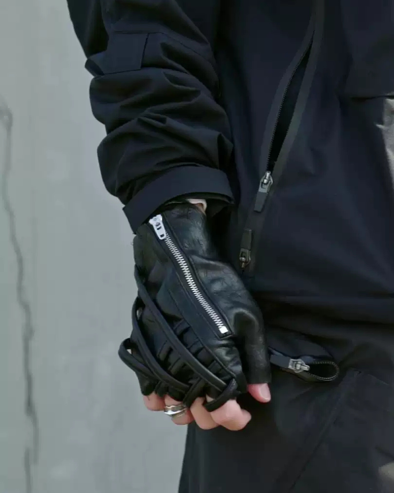 Cyberpunk Funkcjonalne Rękawiczki Motocyklowe Bez Palców