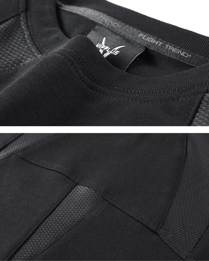 Geometric Patchwork Techwear T-Shirt